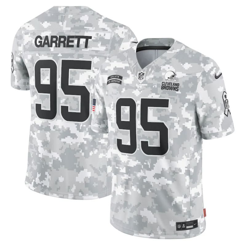 Men Cleveland Browns #95 Garrett Nike Arctic Camo 2024 Salute to Service Limited NFL Jersey